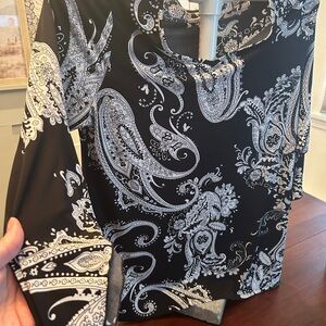 Black and White Paisley Blouse